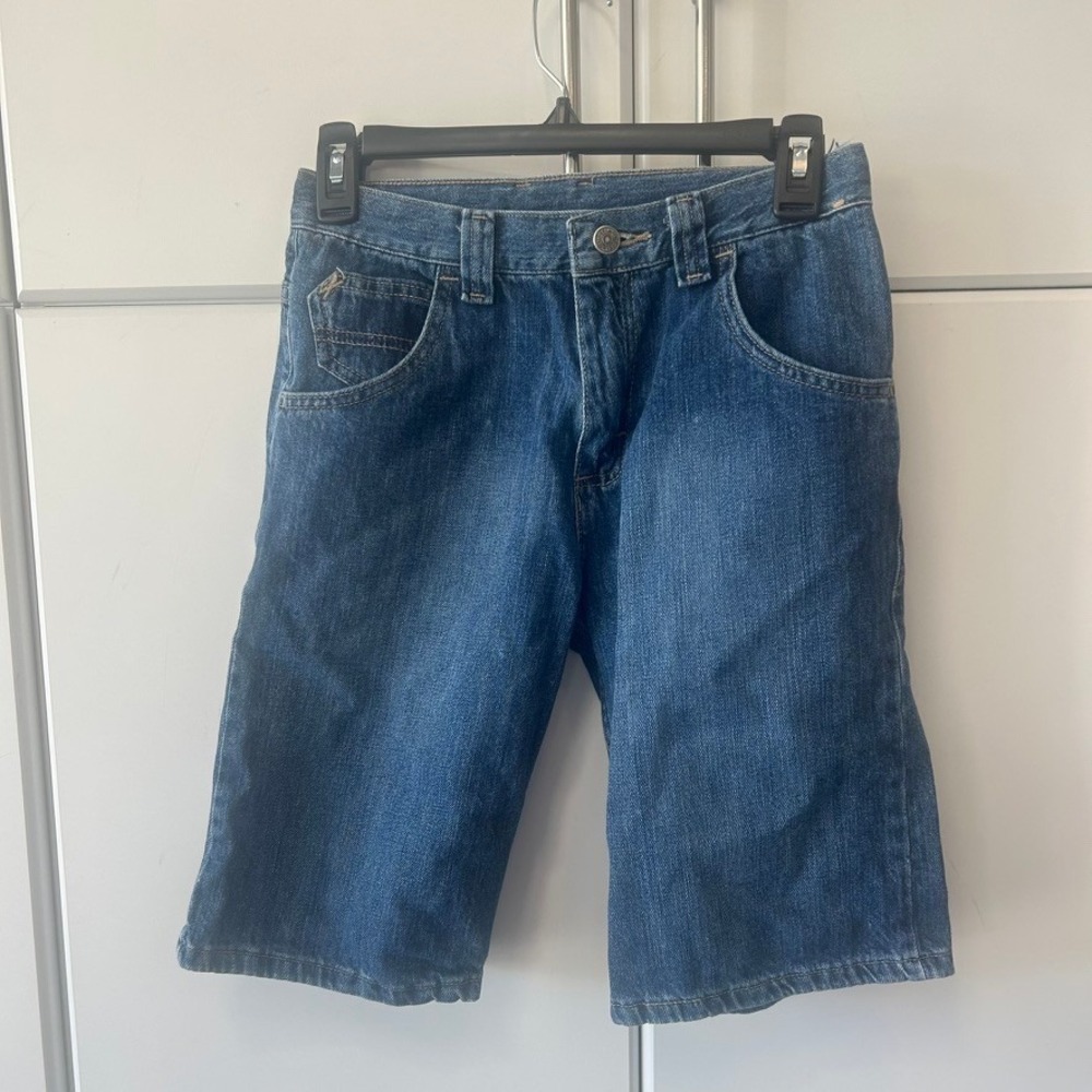 Wrangler Boys Denim Shorts Medium‎ Wash Blue 100% Cotton Size 14 Regular 2SCBWWS